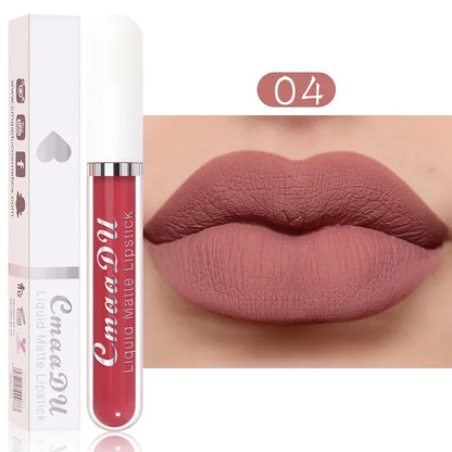 Women's Sexy Long-Lasting Velvet Matte Lip Gloss - Waterproof Nonstick Red Liquid Lipstick for Beauty Makeup