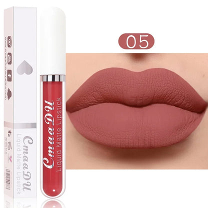 Women's Sexy Long-Lasting Velvet Matte Lip Gloss - Waterproof Nonstick Red Liquid Lipstick for Beauty Makeup