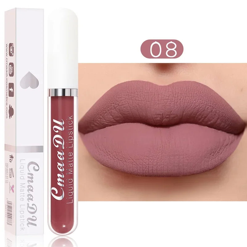 Women's Sexy Long-Lasting Velvet Matte Lip Gloss - Waterproof Nonstick Red Liquid Lipstick for Beauty Makeup