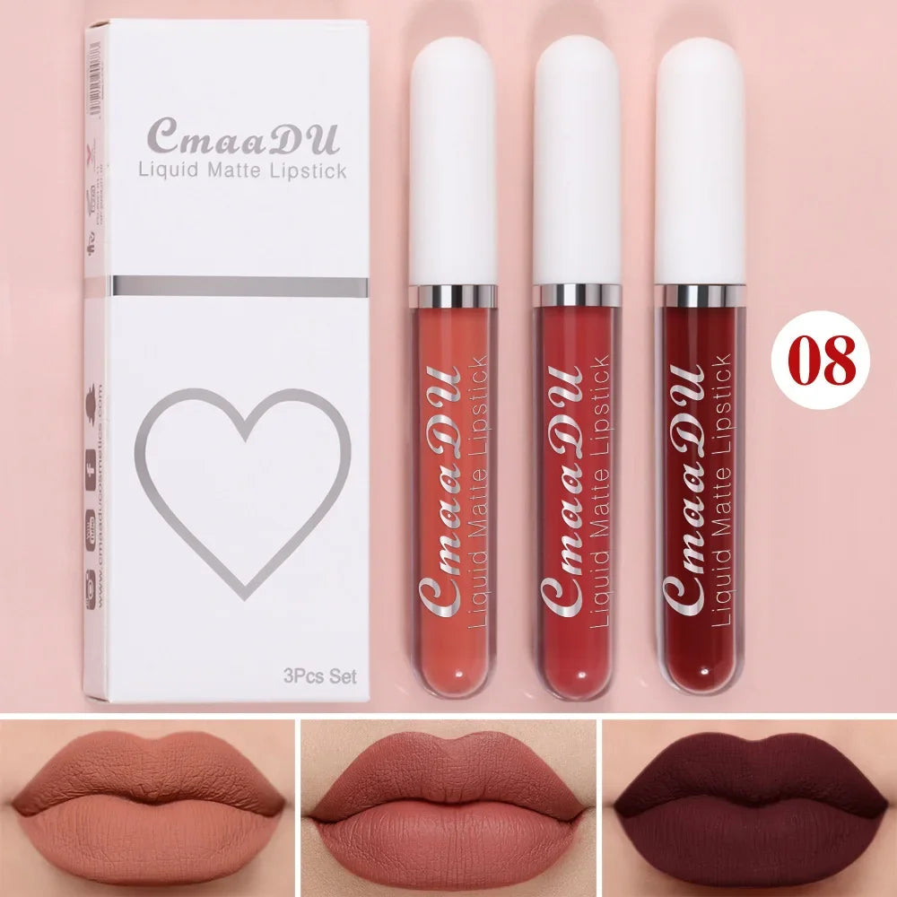 Women's Sexy Long-Lasting Velvet Matte Lip Gloss - Waterproof Nonstick Red Liquid Lipstick for Beauty Makeup