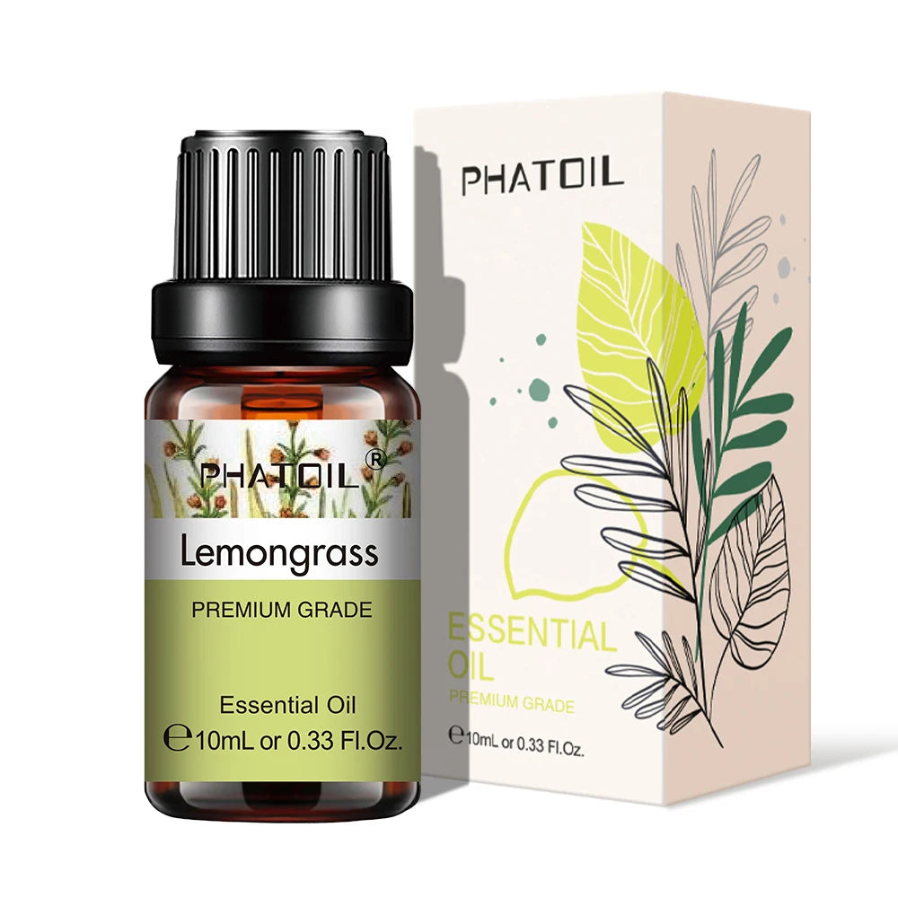PHATOIL Natural Plant Essential Oil 10ml Eucalyptus Lavender Bergamot Vanilla Peppermint 1PCS Aroma Essential Oils For Diffuser
