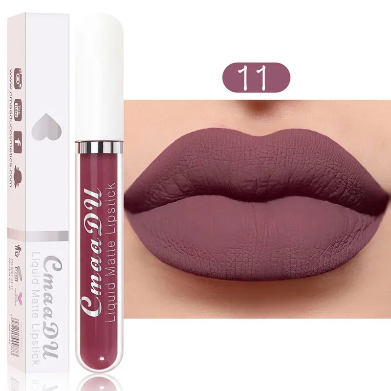 Women's Sexy Long-Lasting Velvet Matte Lip Gloss - Waterproof Nonstick Red Liquid Lipstick for Beauty Makeup