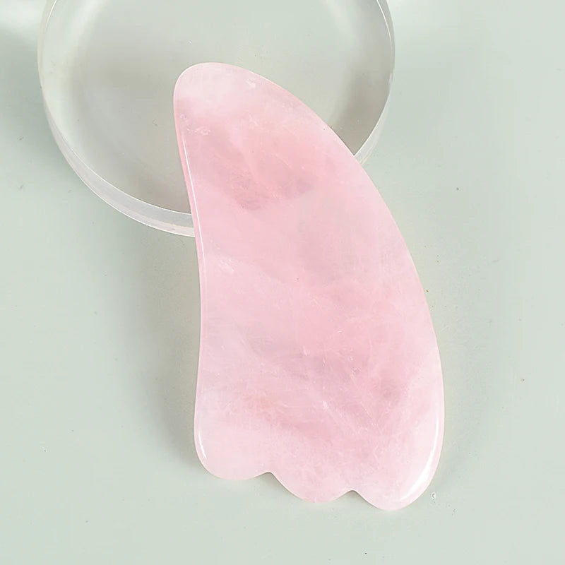 Natural Facial Massager Face Roller Gua Sha Scraper Double Heads Jade Stone Roller Skin Care Rose Quartz Massage for Face Body