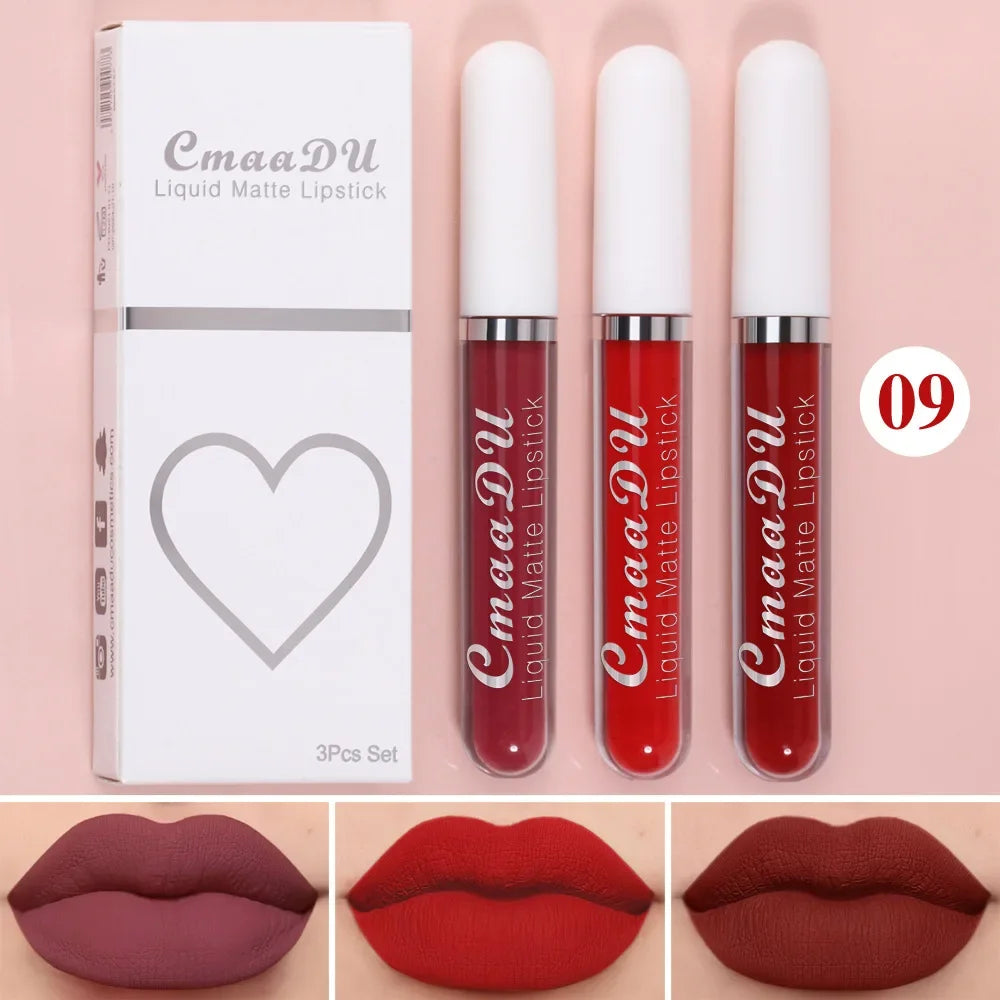 Women's Sexy Long-Lasting Velvet Matte Lip Gloss - Waterproof Nonstick Red Liquid Lipstick for Beauty Makeup