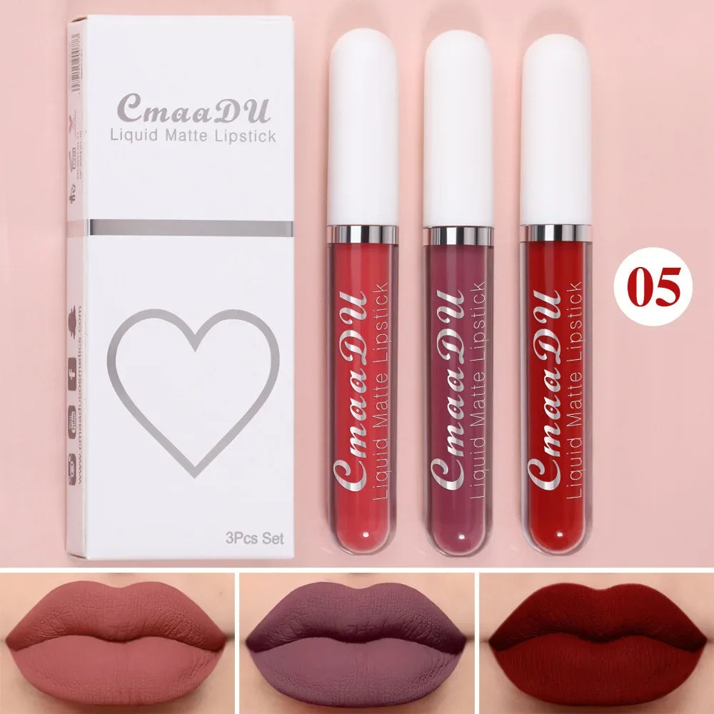Women's Sexy Long-Lasting Velvet Matte Lip Gloss - Waterproof Nonstick Red Liquid Lipstick for Beauty Makeup