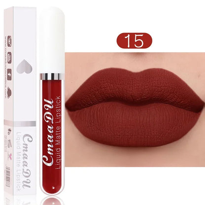 Women's Sexy Long-Lasting Velvet Matte Lip Gloss - Waterproof Nonstick Red Liquid Lipstick for Beauty Makeup