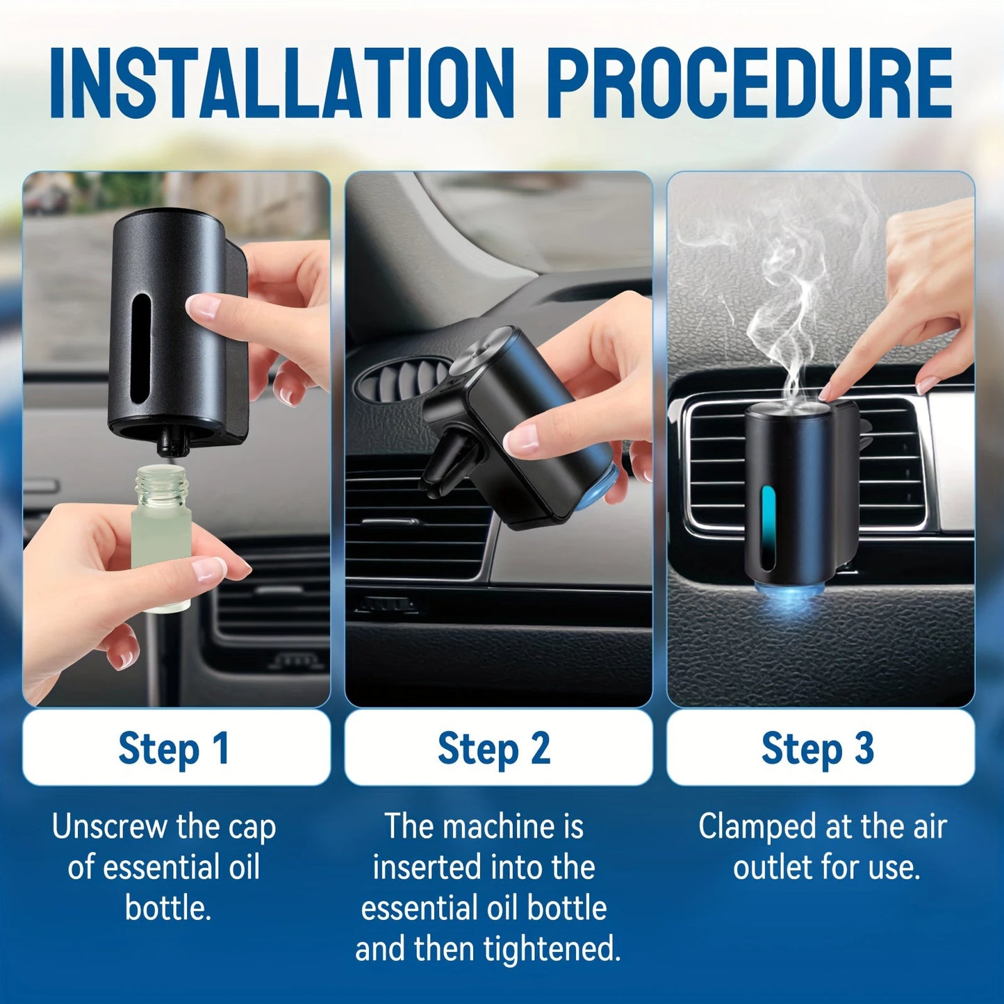 New Car Air Freshener Smart Auto Aroma Diffuser Car Air Vent Essential Oil Mist Humidifier Fragrance Diffuser Aromatherapy ﻿