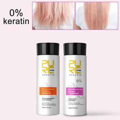 PURC Brazilian Keratin Purifying Shampoo Set Smoothing Straightening Keratin Hair Treatment Repair Curly Hair Care Products