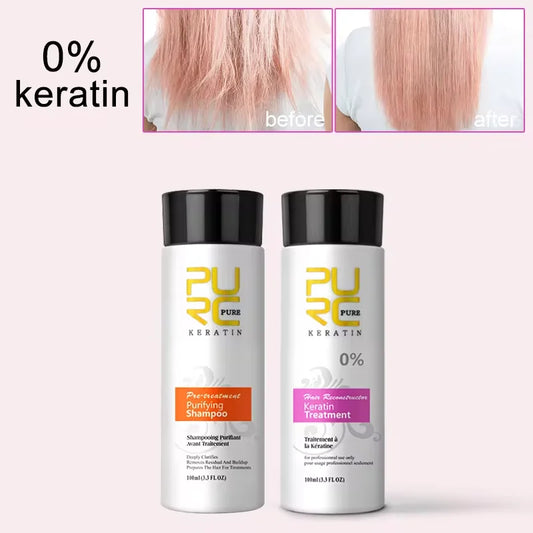 PURC Brazilian Keratin Purifying Shampoo Set Smoothing Straightening Keratin Hair Treatment Repair Curly Hair Care Products