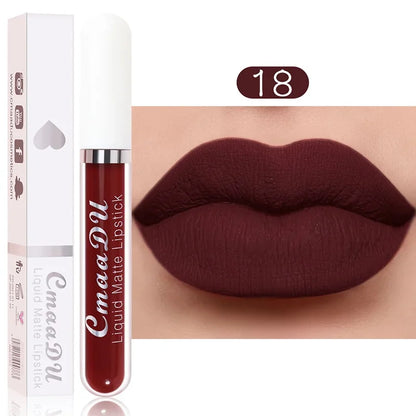 Women's Sexy Long-Lasting Velvet Matte Lip Gloss - Waterproof Nonstick Red Liquid Lipstick for Beauty Makeup