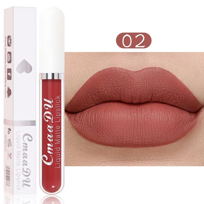 Women's Sexy Long-Lasting Velvet Matte Lip Gloss - Waterproof Nonstick Red Liquid Lipstick for Beauty Makeup