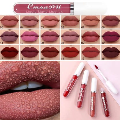 Women's Sexy Long-Lasting Velvet Matte Lip Gloss - Waterproof Nonstick Red Liquid Lipstick for Beauty Makeup