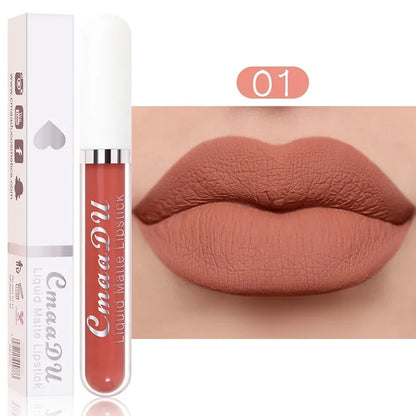 Women's Sexy Long-Lasting Velvet Matte Lip Gloss - Waterproof Nonstick Red Liquid Lipstick for Beauty Makeup