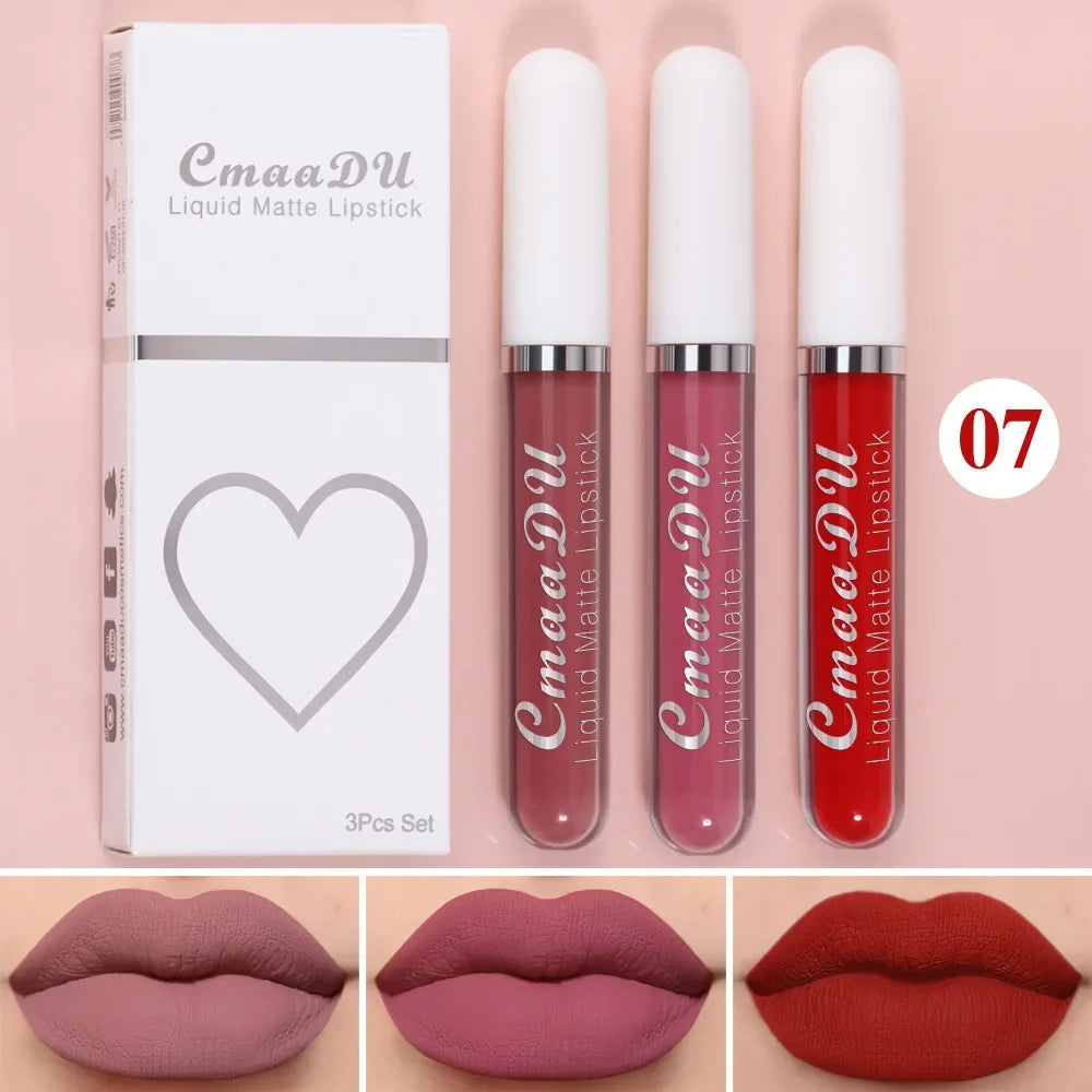 Women's Sexy Long-Lasting Velvet Matte Lip Gloss - Waterproof Nonstick Red Liquid Lipstick for Beauty Makeup