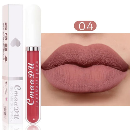Women's Sexy Long-Lasting Velvet Matte Lip Gloss - Waterproof Nonstick Red Liquid Lipstick for Beauty Makeup