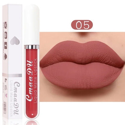 Women's Sexy Long-Lasting Velvet Matte Lip Gloss - Waterproof Nonstick Red Liquid Lipstick for Beauty Makeup