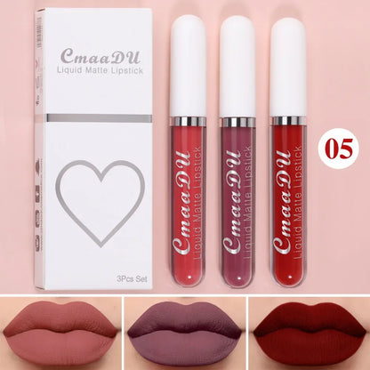 Women's Sexy Long-Lasting Velvet Matte Lip Gloss - Waterproof Nonstick Red Liquid Lipstick for Beauty Makeup
