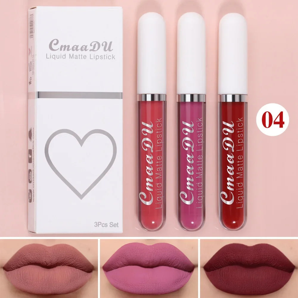 Women's Sexy Long-Lasting Velvet Matte Lip Gloss - Waterproof Nonstick Red Liquid Lipstick for Beauty Makeup