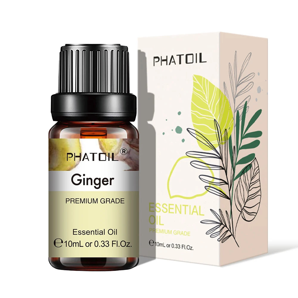 PHATOIL Natural Plant Essential Oil 10ml Eucalyptus Lavender Bergamot Vanilla Peppermint 1PCS Aroma Essential Oils For Diffuser