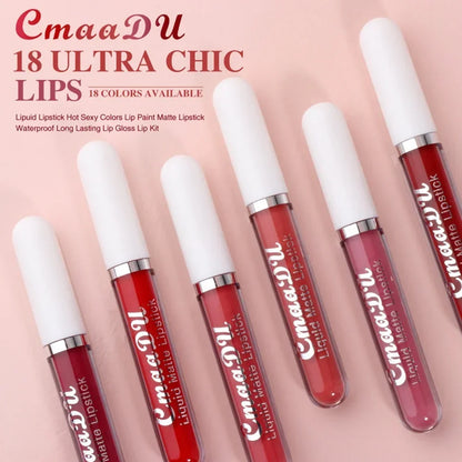 Women's Sexy Long-Lasting Velvet Matte Lip Gloss - Waterproof Nonstick Red Liquid Lipstick for Beauty Makeup