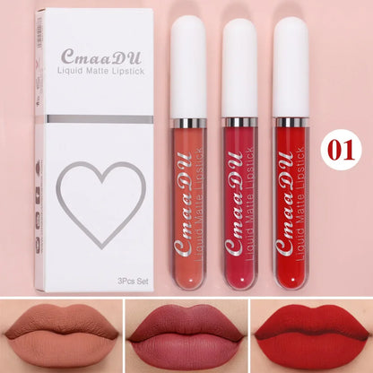 Women's Sexy Long-Lasting Velvet Matte Lip Gloss - Waterproof Nonstick Red Liquid Lipstick for Beauty Makeup